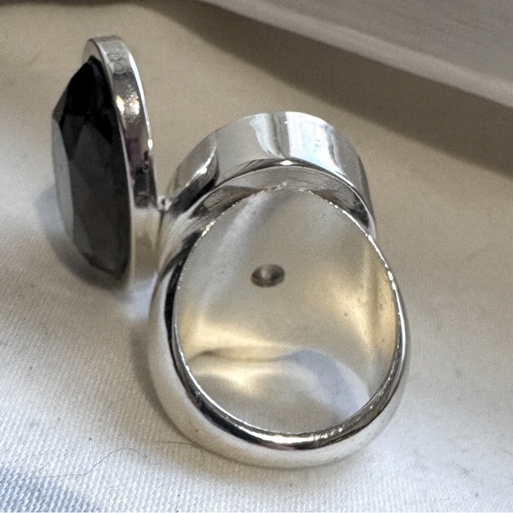 đź’‹ Elegant Silver and Black Sephora 2007 Anniversary Lip Gloss Cocktail Ringđź’‹ - Picture 15 of 16